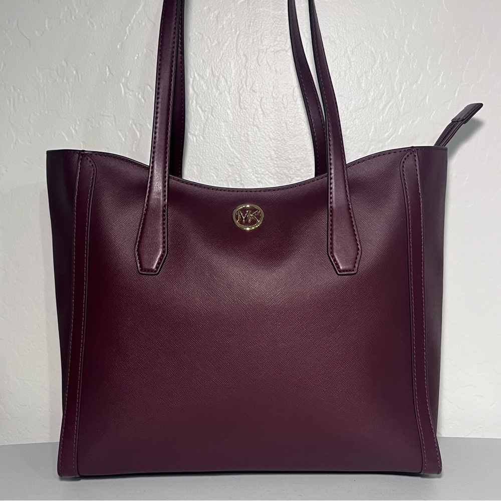 Michael Kors Leida Large Tote Bag in Oxblood NWT